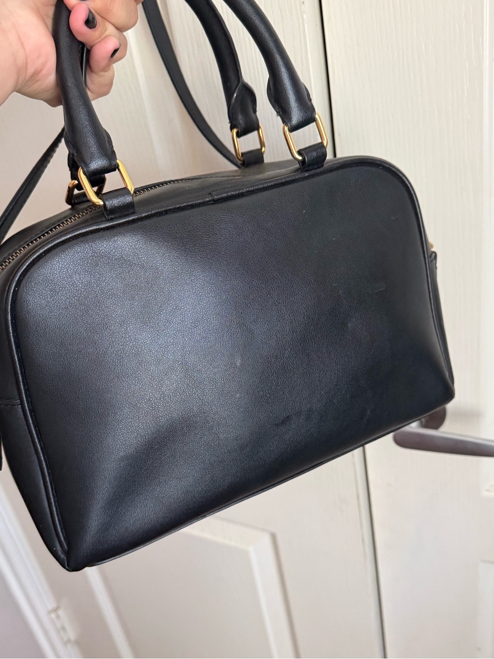 Marc Jacobs Black Leather Top-Handle Satchel Crossbody - Picture 8 of 14